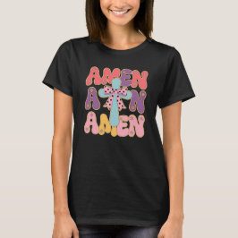 Bloemrijke Amen Christelijke Pasen Zegeningen T-shirt
