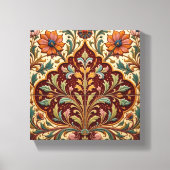 Bloemrijke Arabesque Keramiek Canvas Afdruk (Voorkant)