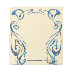 Bloemrijke art nouveau kader Notitieblok