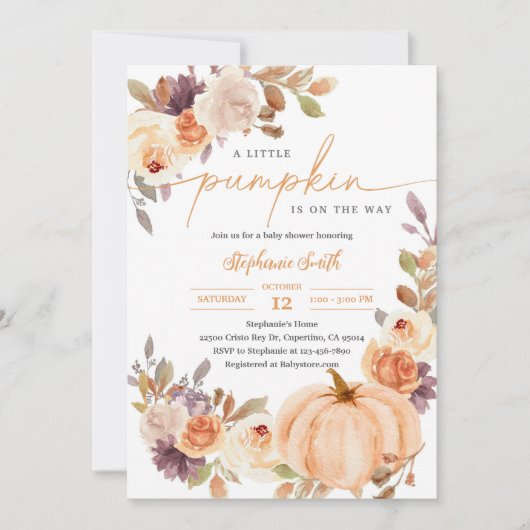 Bloemrijke Baby Shower Kaart (Voorkant)