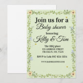 Bloemrijke baby shower uitnodiging (Voorkant / Achterkant)