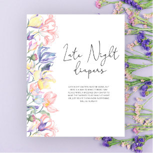 Bloemrijke babyshower Spel met luiers op het late Poster