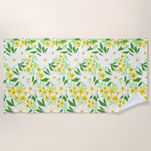 Bloemrijke badhanddoek (Voorkant)