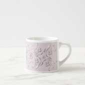 Bloemrijke barok roze patroon. monogram. espresso kop (Rechts)