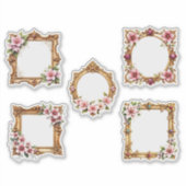 Bloemrijke Barokke Frame-Uitsnijdingsstickers Sticker (Voorkant)