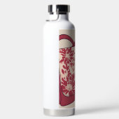 Bloemrijke Beige & Rode AI-kunst  Waterfles (Rechts)