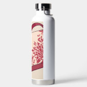 Bloemrijke Beige & Rode AI-kunst  Waterfles (Links)