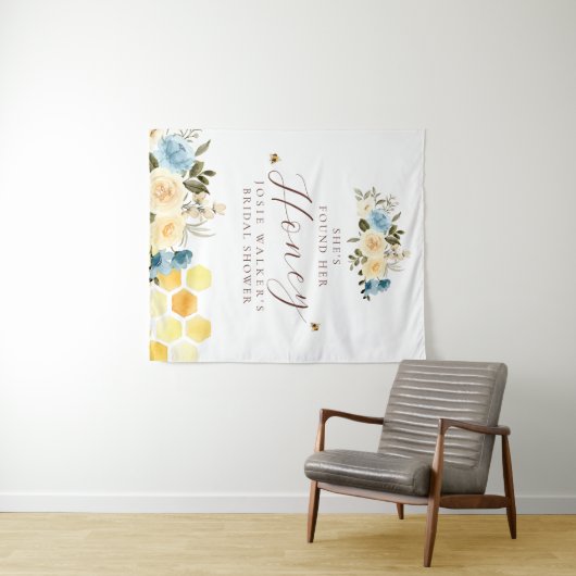 Bloemrijke Bij Bruiloftsborrel Wandkleed (In Situ (horizontaal))