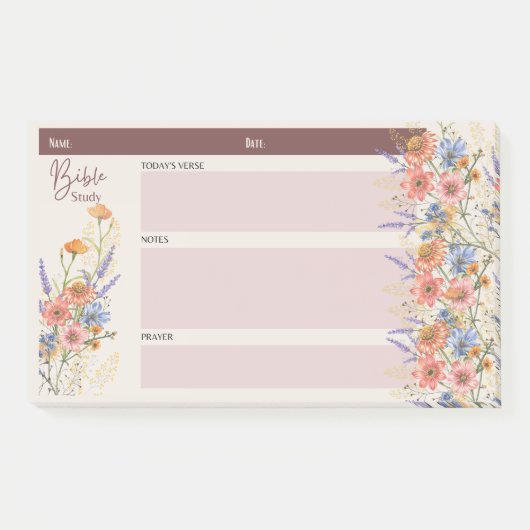 Bloemrijke BIJBELSTUDIE NOTITIES Christelijke Gelo Post-it® Notes (Voorkant)