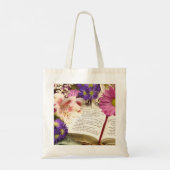 Bloemrijke Bijbelvers Canvas tas Geloof & Bloemen (Achterkant)