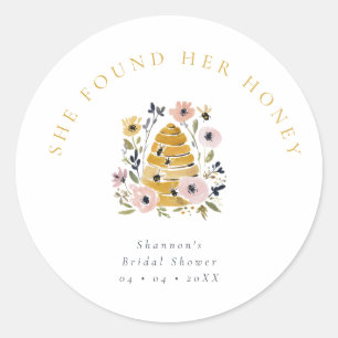 Bloemrijke Bijenkorf Ze Heeft Haar Honing Bruidsdi Ronde Sticker