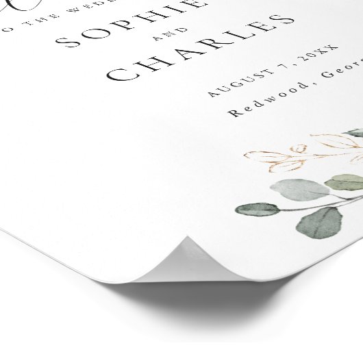 Bloemrijke Blauwe Hortensia Groene Huwelijksbegroe Poster (Hoek)