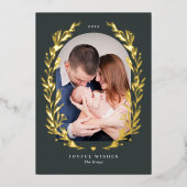 Bloemrijke Bliss ECHT FOLIE Kerstkaart Folie Feestdagenkaart (Voorkant)