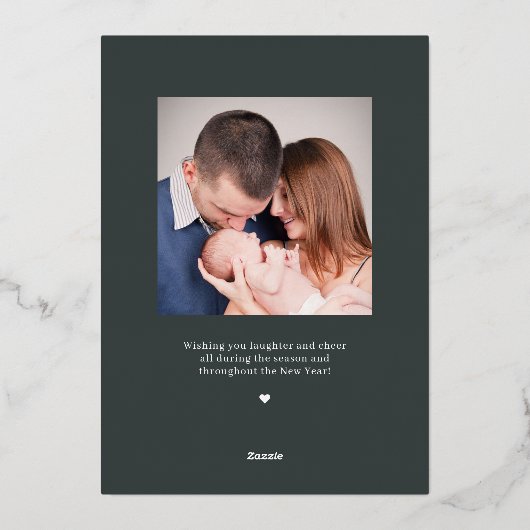 Bloemrijke Bliss ECHT FOLIE Kerstkaart Folie Feestdagenkaart (Achterkant)