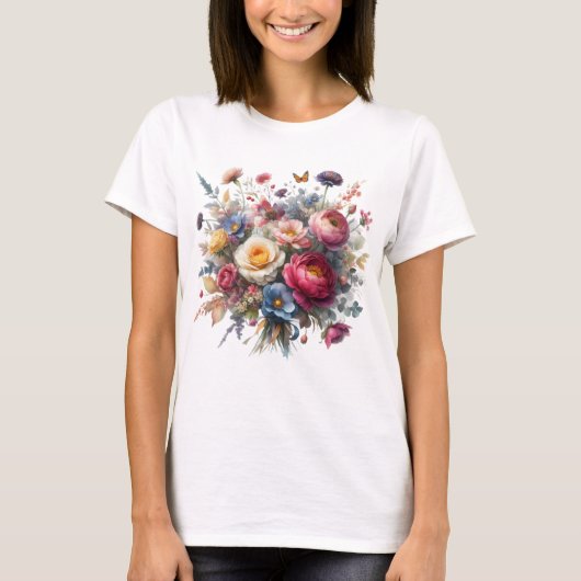 Bloemrijke Bliss T-shirt (Voorkant)