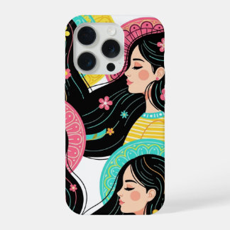Bloemrijke Boheemse Vrouwen Illustratie Kunstprint iPhone 15 Pro Case