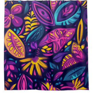 Bloemrijke Boho Abstract kleurrijk 10 Douchegordijn