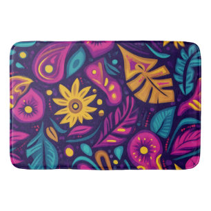 Bloemrijke Boho Abstract kleurrijk 5 Badmat
