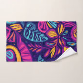 Bloemrijke Boho Abstract kleurrijk 7 Bad Handdoek (Handdoek)