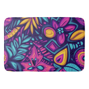 Bloemrijke Boho Abstract kleurrijk 8 Badmat