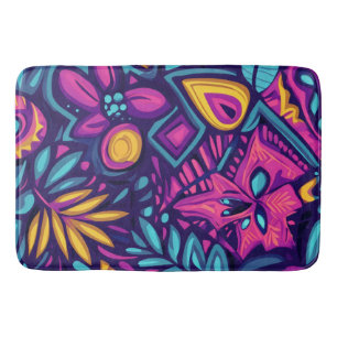Bloemrijke Boho Abstract kleurrijk 8 Badmat