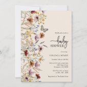 Bloemrijke Boho Baby Shower Uitnodiging (Voorkant)