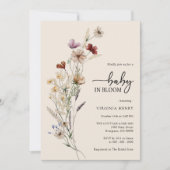 Bloemrijke Boho Baby Shower Uitnodiging (Voorkant)
