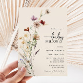Bloemrijke Boho Baby Shower Uitnodiging