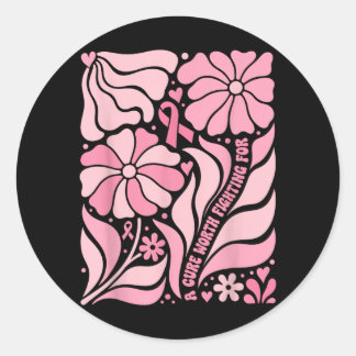 Bloemrijke Boho Borstkanker Overlevende Een Genezi Ronde Sticker