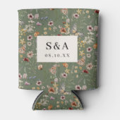 Bloemrijke Boho Bruiloft Blikjeskoeler (Voorkant)