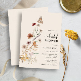 Bloemrijke Boho Bruiloftsuitnodiging Kaart