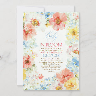 Bloemrijke Boho Elegante Baby in Bloom Baby Shower Kaart