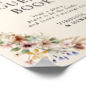 Bloemrijke Boho Gastboek Poster (Hoek)
