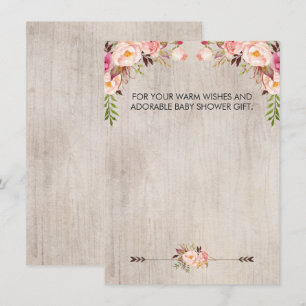 Bloemrijke Boho Landelijke Baby Shower Bedankkaart Kaart