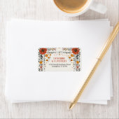 Bloemrijke Boho  Letterpress Tafelnummer Huwelijk Etiket (Insitu)