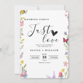 Bloemrijke Boho Niets Fancy Alleen Liefde Trouwfot Kaart (Voorkant)