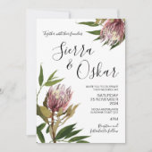 Bloemrijke Boho Protea Inheemse Bloemen Bruiloft Kaart (Voorkant)
