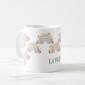 Bloemrijke Boho Regenboog Klassieke Koffiemok (Voorkant links)