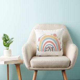 Bloemrijke Boho Regenboog Vierkante Worp Kussen