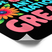 Bloemrijke Boho-stijl haat heeft nooit een natie g Poster (Hoek)