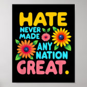 Bloemrijke Boho-stijl haat heeft nooit een natie g Poster (Voorkant)