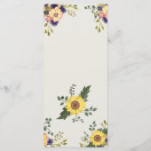 Bloemrijke Boho Stofblauwe Trouwmenu Menu (Achterkant)