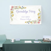 Bloemrijke Boho Universiteit Afstudeerfeest Spandoek (Beurs)