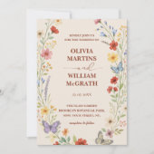 Bloemrijke Boho Verbrande Oranje Terracotta Bruilo Kaart (Voorkant)