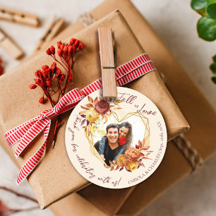 Bloemrijke Boho Verliefd Worden Foto Bruiloft Beda Ronde Sticker