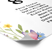 Bloemrijke Boho Wilde Bloem Bruiloft Tafel Zitplaa Poster (Hoek)