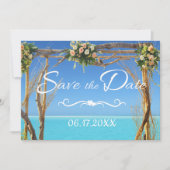 Bloemrijke Boho Zomer Strand Bruiloft Bewaar de Da Save The Date (Voorkant)