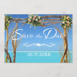 Bloemrijke Boho Zomer Strand Bruiloft Save the Dat Save The Date