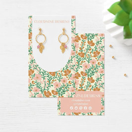 Bloemrijke Boog Roze GroenOorbel Sieraden Displayk Visitekaartje