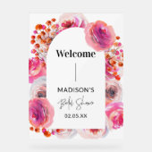 Bloemrijke boog welkom bruidsfeest bord acryl (Voorkant)